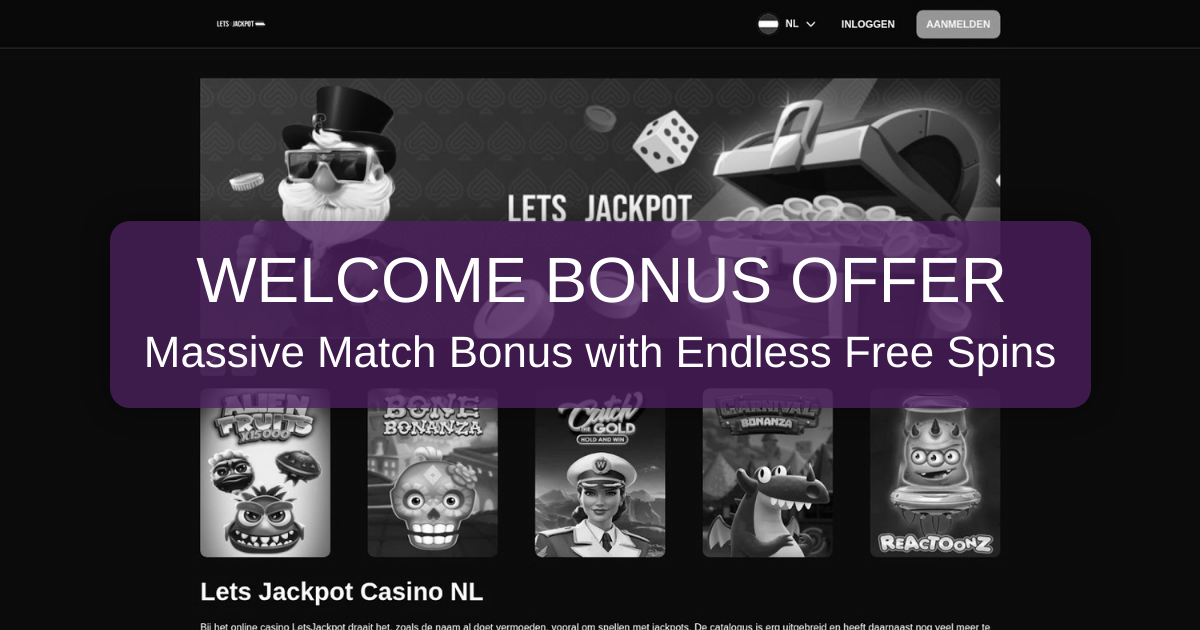 Lets Jackpot Casino welcome bonus